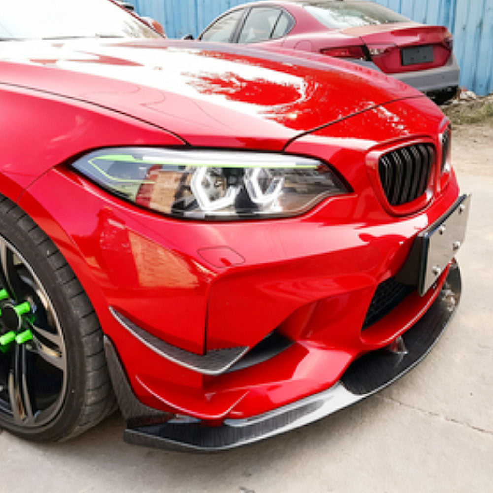 BMW M2 F87 OEM Style Carbon Fibre Front Splitter — front three-quarter view