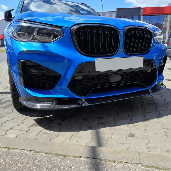 BMW X3 M F97 Pre-LCI 3D Design Carbon Fibre Front Lip — front three-quarter view
