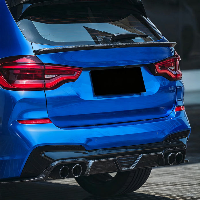 BMW X3 M F97 Pre-LCI JC Design Carbon Fibre Rear Diffuser — front three-quarter view
