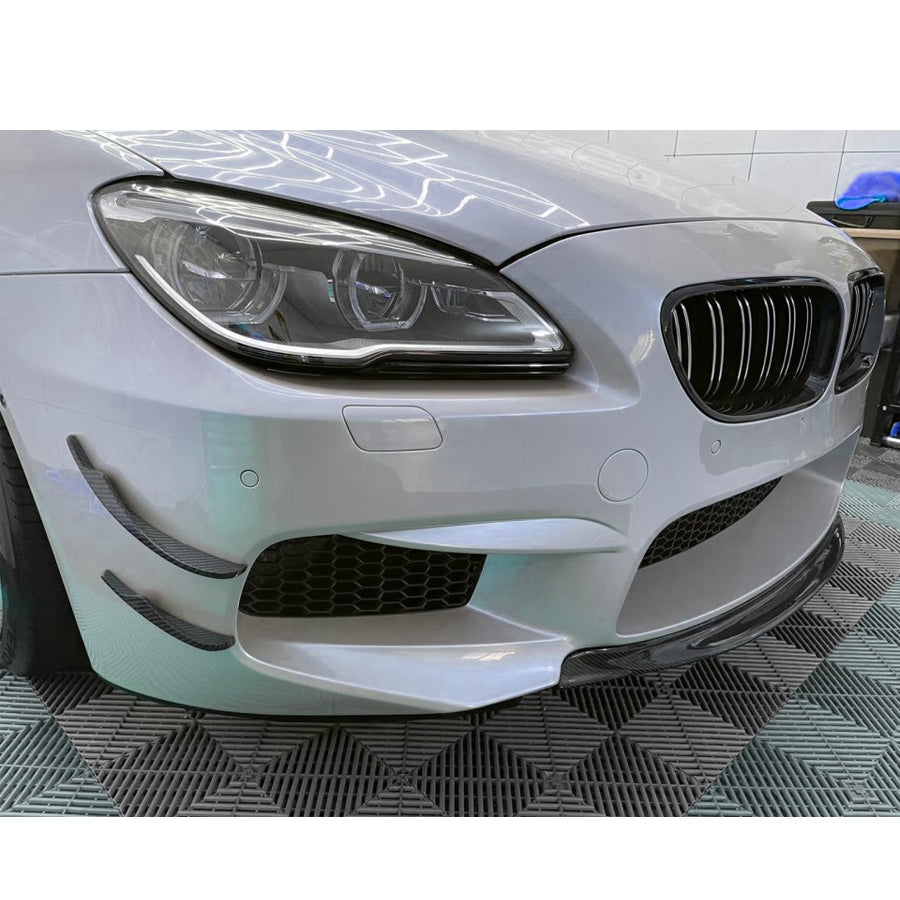 BMW M6 F06 OEM Style Carbon Fibre Canards — front three-quarter view