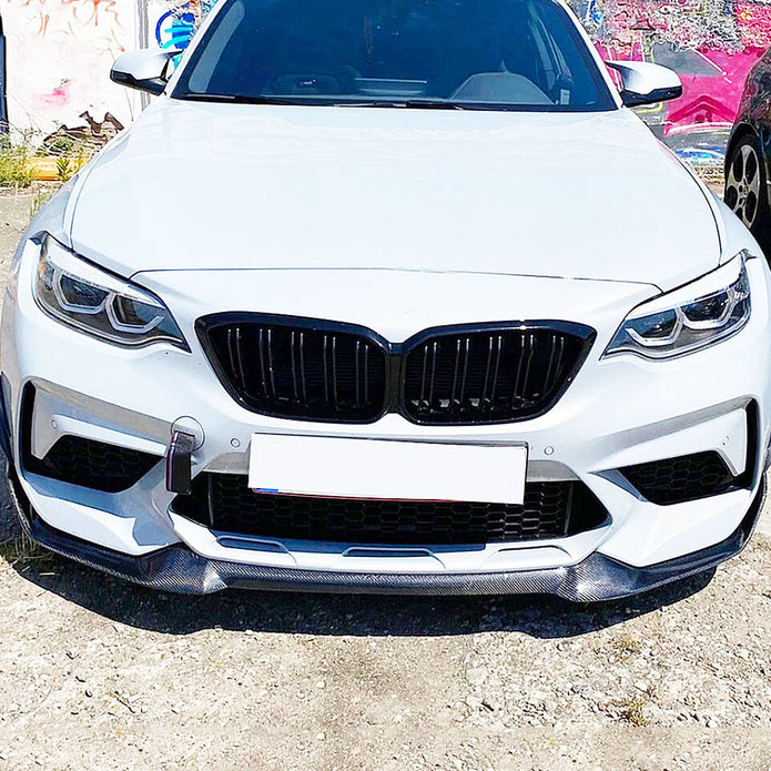 BMW M2 F87 Competition CS Design Carbon Fibre Front Lip — front three-quarter view