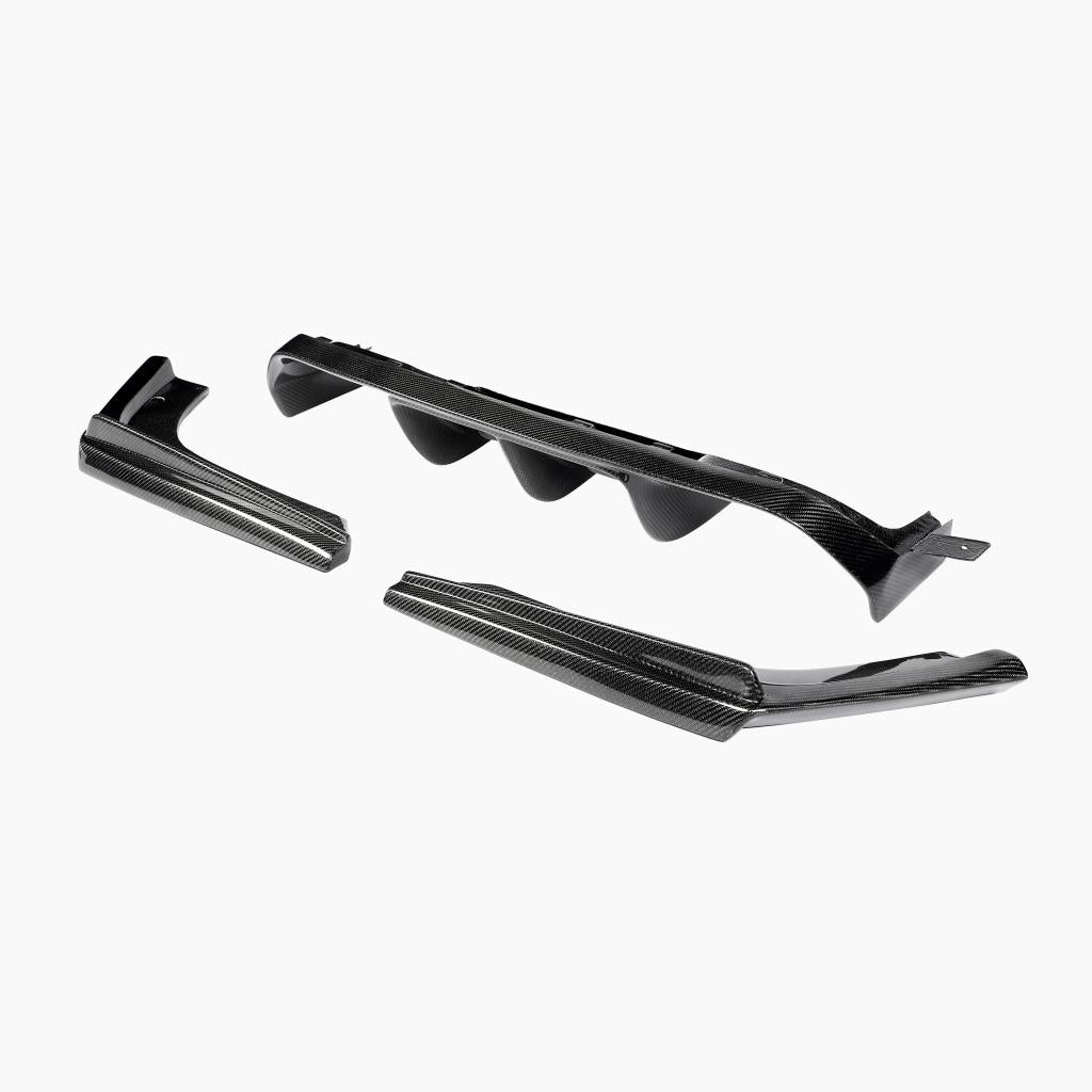 BMW M3 F80 V Design Carbon Fibre Rear Diffuser — front three-quarter view