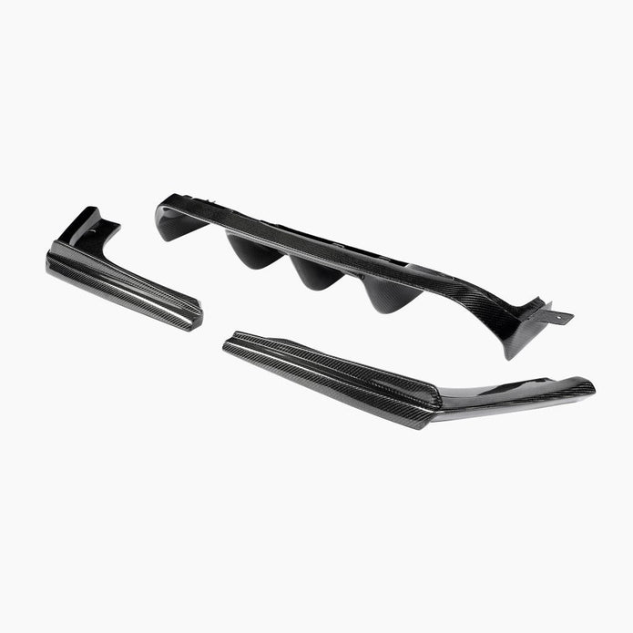 BMW M3 F80 V Design Carbon Fibre Rear Diffuser — front three-quarter view