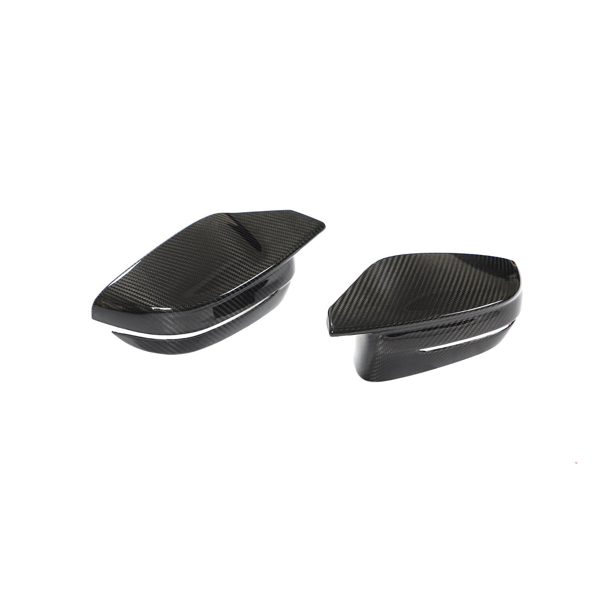 BMW M3 G80 Carbon Fibre Mirror Cap Overlays — surface and edge detail