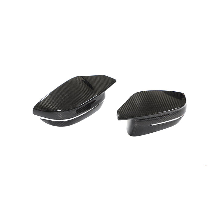 BMW M3 G80 Carbon Fibre Mirror Cap Overlays — surface and edge detail