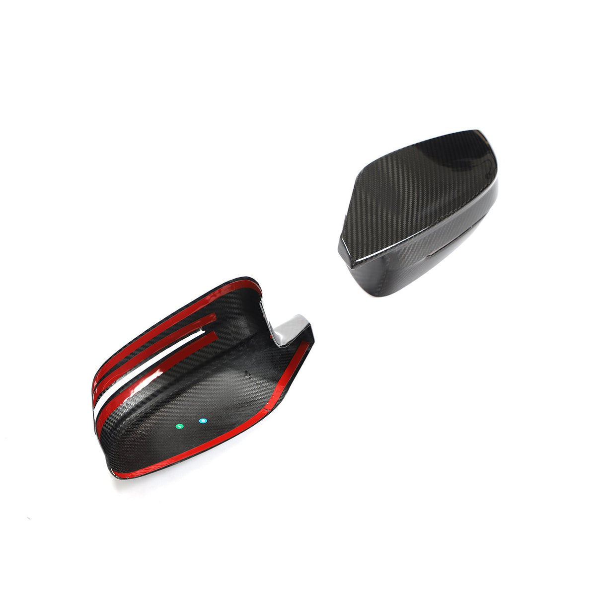BMW M3 G80 Carbon Fibre Mirror Cap Overlays — mounting-area detail
