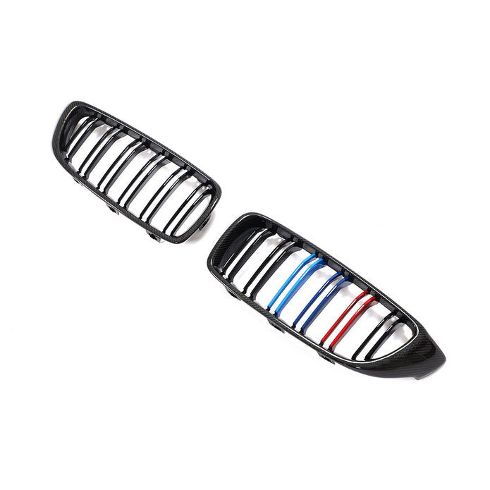 BMW M3 F80 Carbon Fibre Dual-Slat Front Grille — front three-quarter view