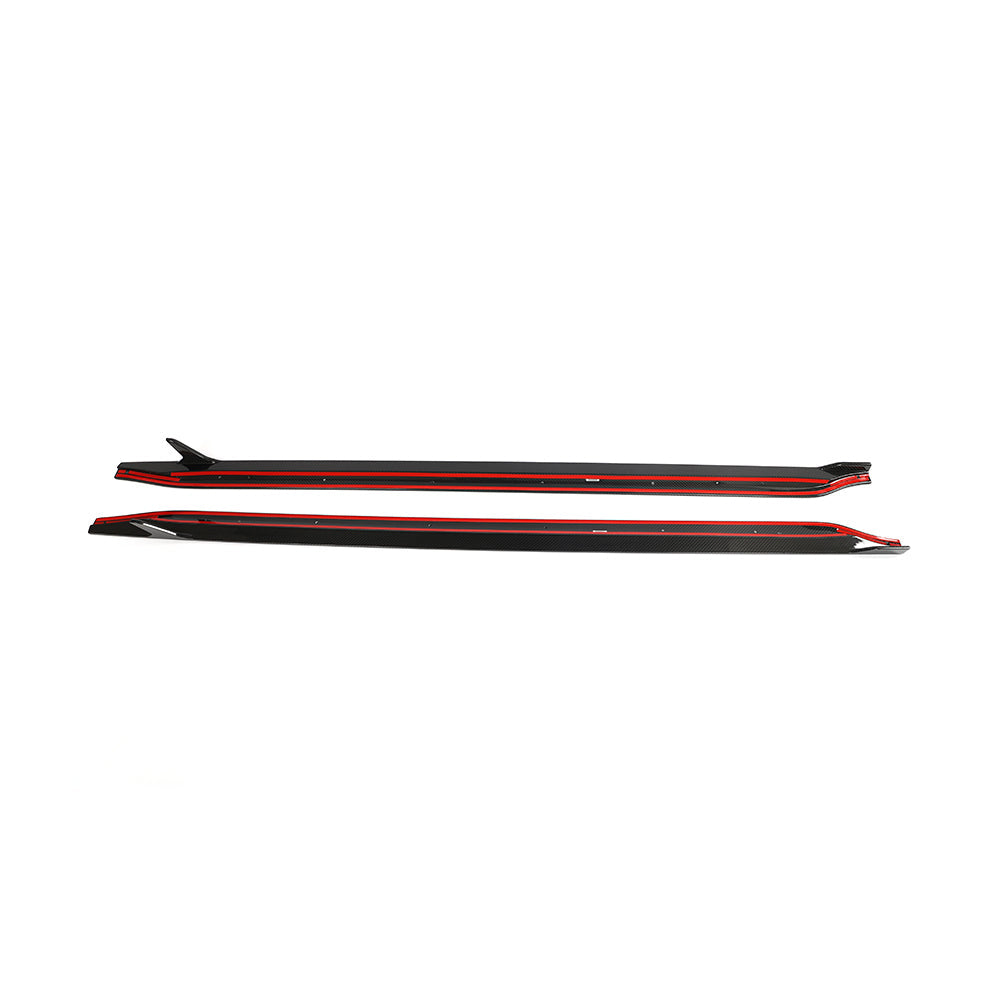 BMW M3 G80 ED Design Pre-Preg Carbon Fibre Side Skirt Extensions — complete product view