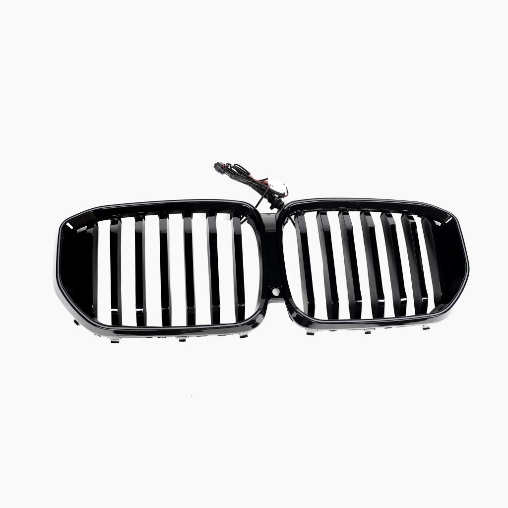 BMW X5 G05 LCI Gloss Black LED Single-Slat Front Grille — complete product view