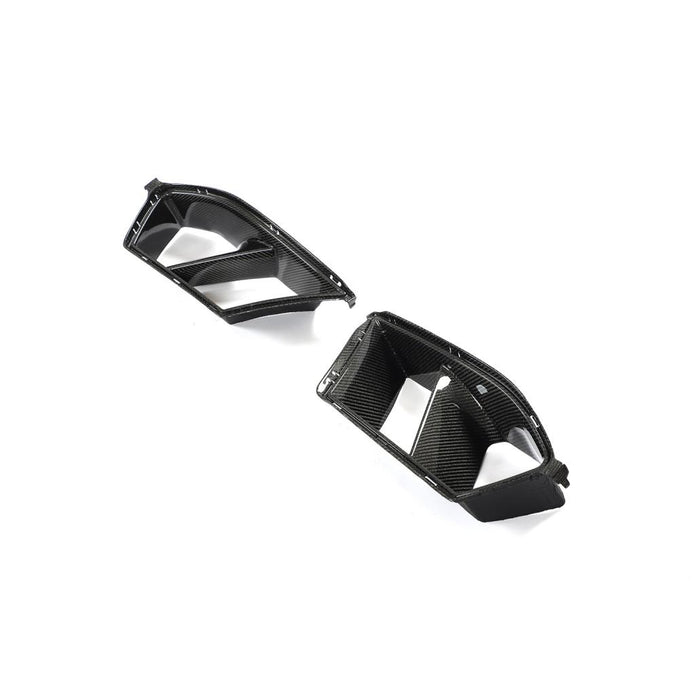BMW M3 G80 OEM Style Carbon Fibre Air Vent Trims — front three-quarter view