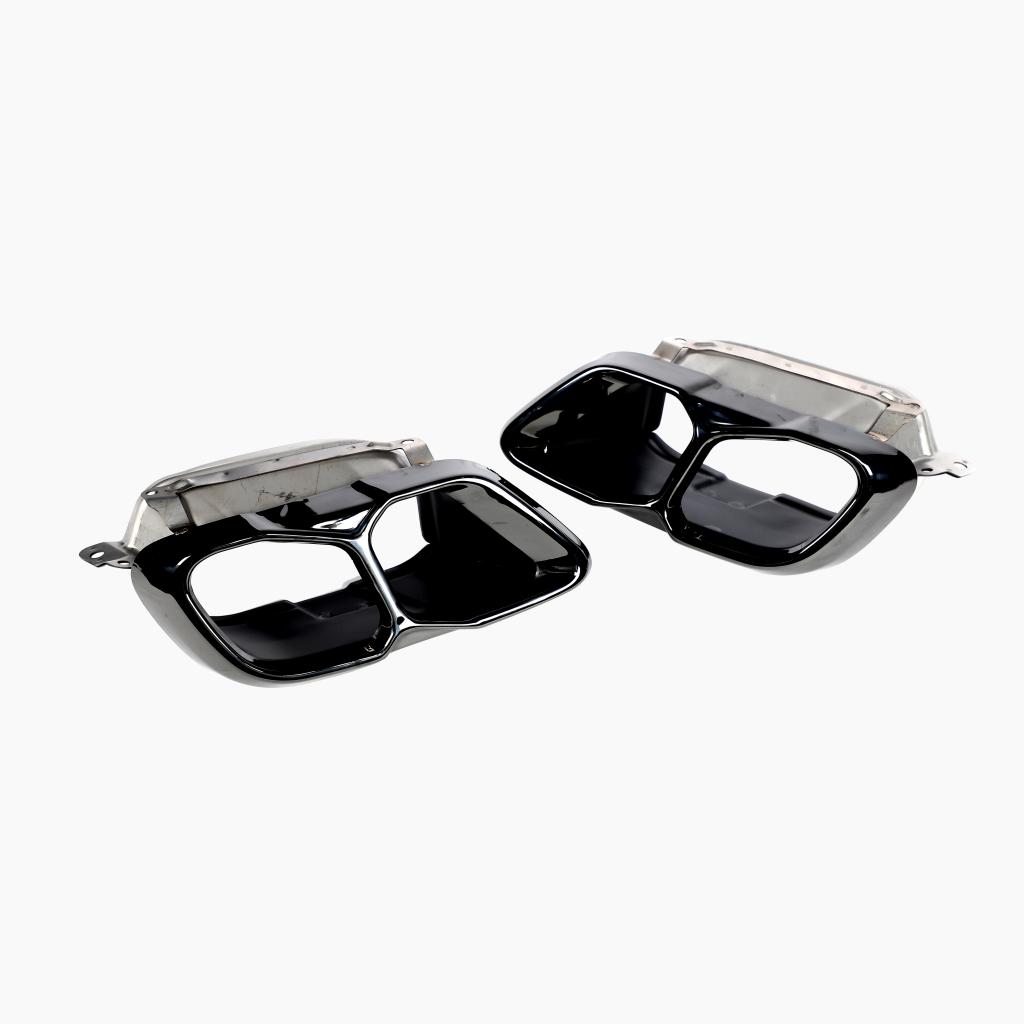 BMW X5 G05 Pre-LCI Gloss Black Exhaust Tip Set — complete product view