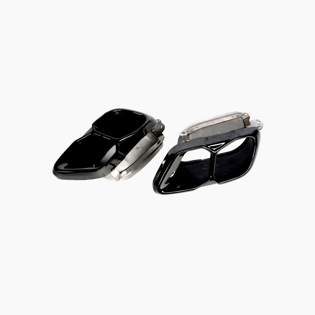 BMW X5 G05 Pre-LCI Gloss Black Exhaust Tip Set — surface and edge detail