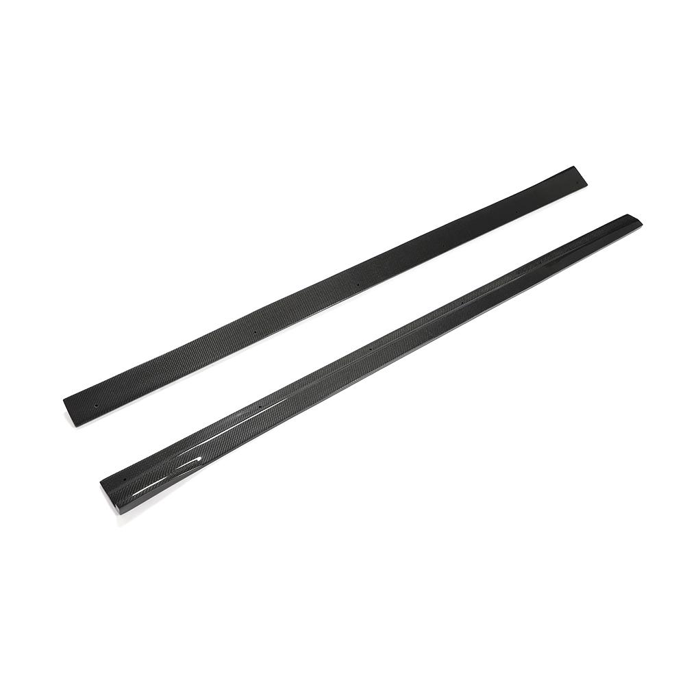 BMW M2 F87 OEM Style Carbon Fibre Side Skirt Extensions — surface and edge detail