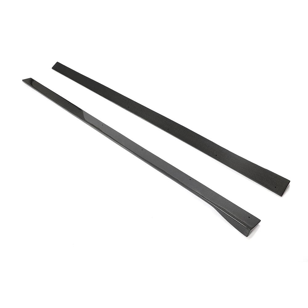 BMW M2 F87 OEM Style Carbon Fibre Side Skirt Extensions — mounting-area detail