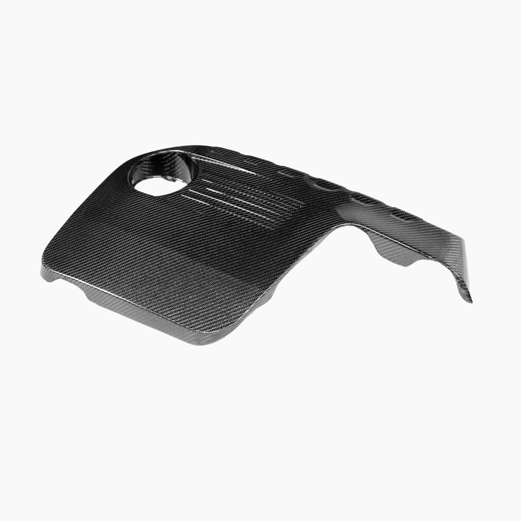 BMW M3 F80 OEM Style Carbon Fibre Engine Cover — front three-quarter view